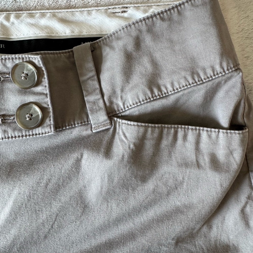 Ann Taylor Gray Button-Detail Trousers - Picture 3 of 5